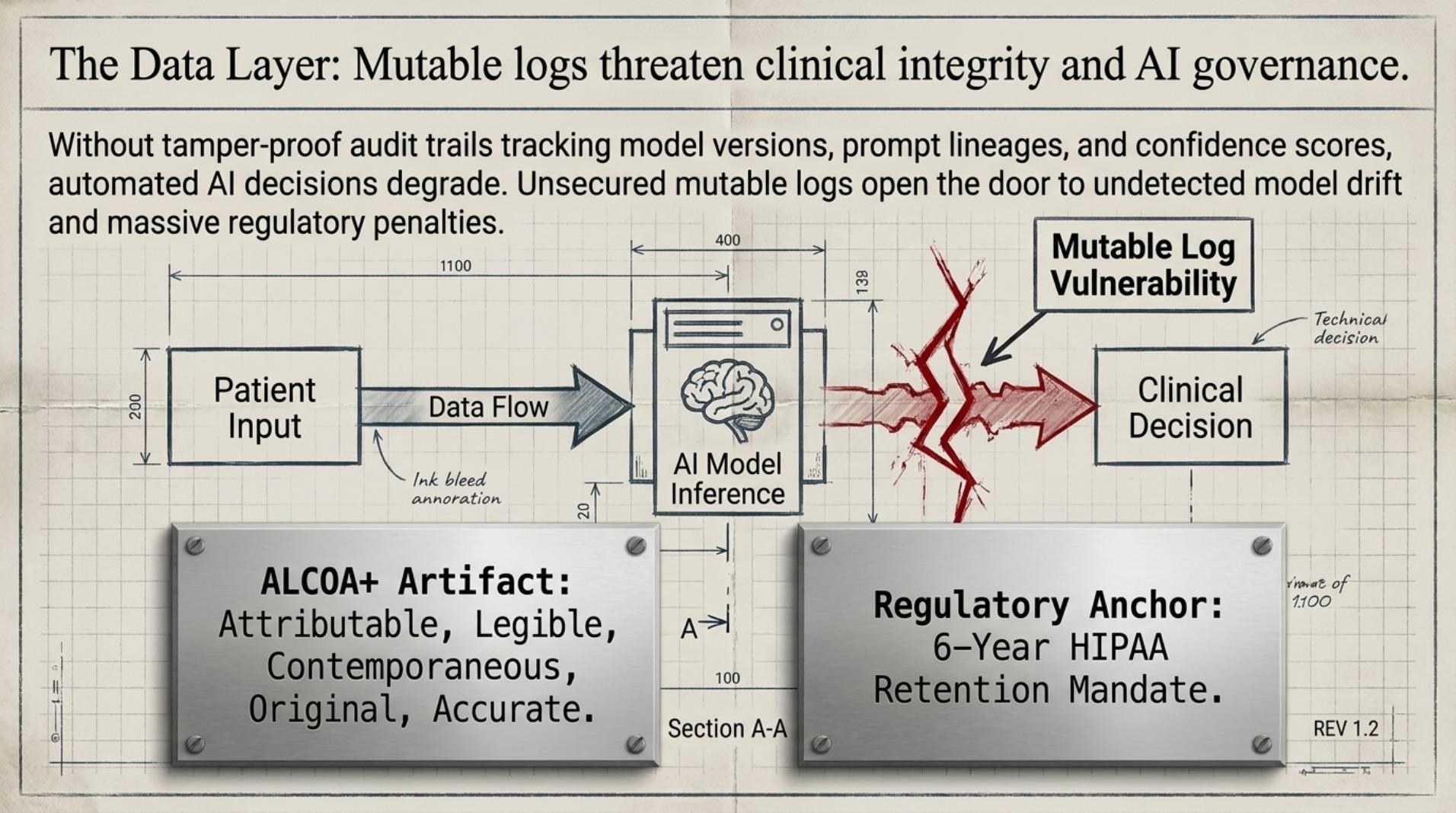 The Data Layer — Mutable Logs Threaten Clinical Integrity