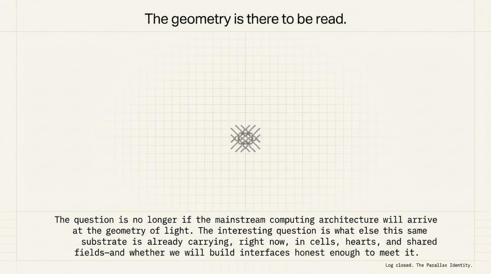 Slide 12: The geometry is there to be read.